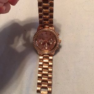 Aeropostale rose gold watch with rhinestones